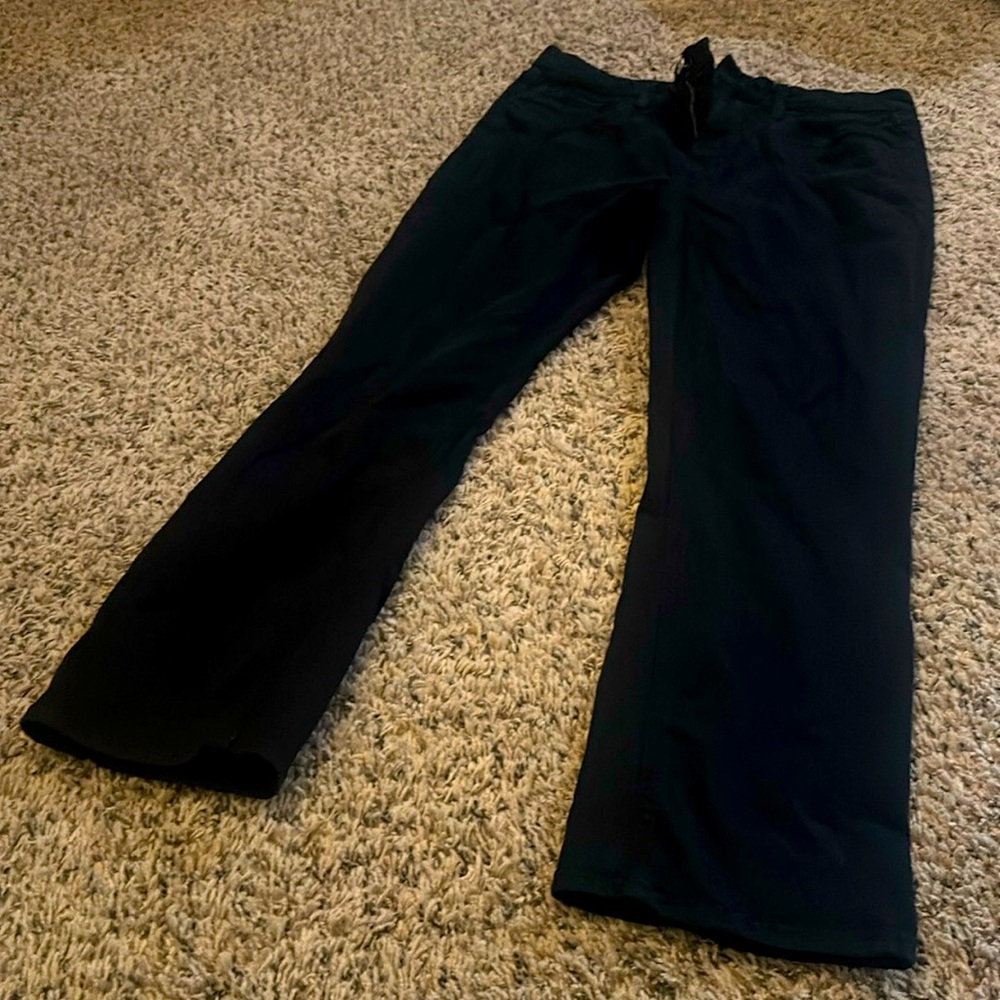 Jen7 7 for all mankind black ankle straight jeanss